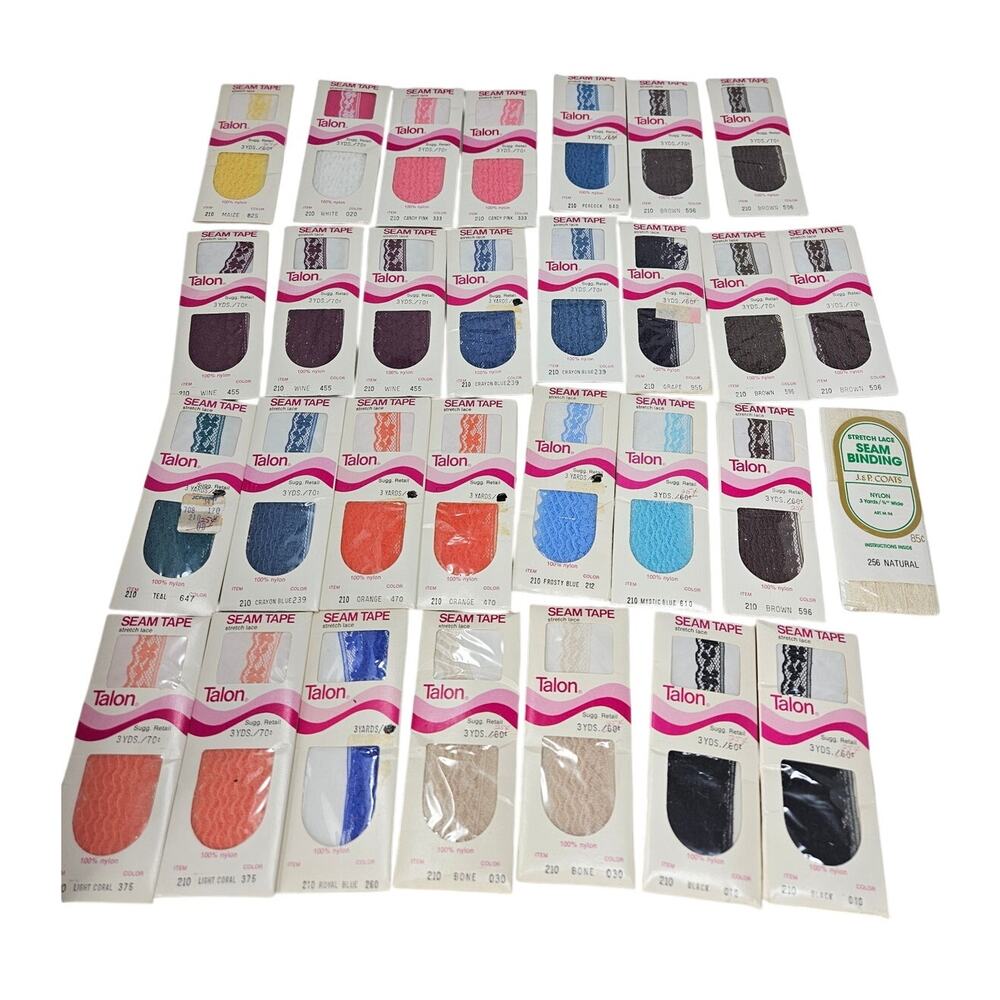 Lot of 30 Deadstock Vintage Seam Tape 3 yds Lace Sewing Tailor Dressmaking